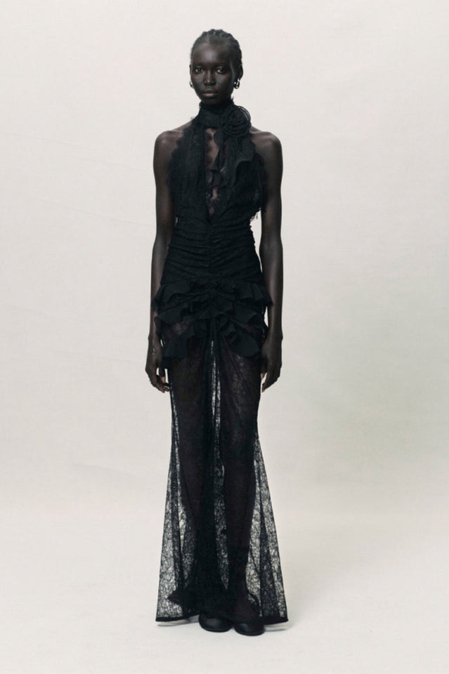 Dario Flower Plunge Lace Maxi Dress | Dress In Beauty