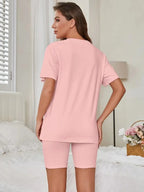 Oversized tee and biker shorts lounge set - View 9 | WEUXS
