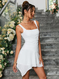 Flowy Ruffle Square Neck Dress - View 9 | WEUXS