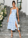 Floral Cami Dress with Split Thigh - View 25 | WEUXS