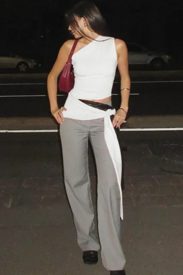 Asymmetrical one shoulder top - View 12 | WEUXS