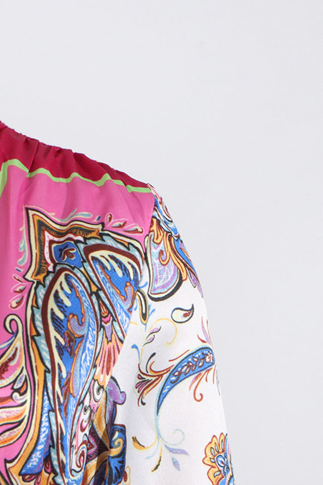 Paisley Print V-Neck Mini Dress With Belt | Dress In Beauty