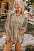 Chestnut Ruffle Velvet Tunic Top | Dress In Beauty