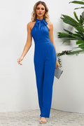 Sleek Bowknot Halter Neck Jumpsuit | Dress In Beauty