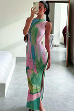 Abstract print maxi dress - View 9 | WEUXS