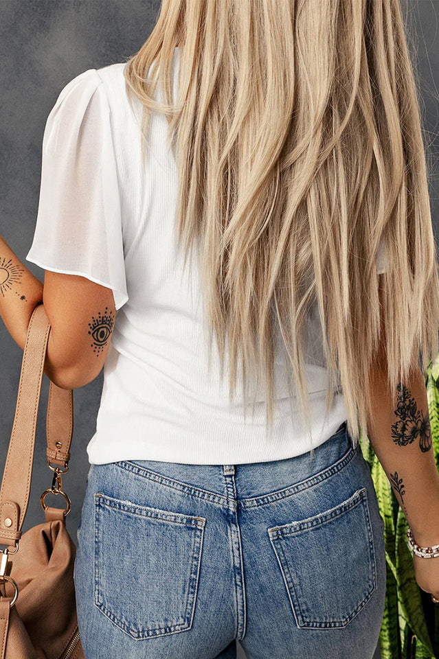 V-Neck Flutter Sleeve Top | Dress In Beauty