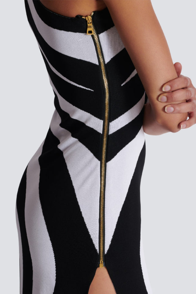 Long Asymmetrical Striped Knit Dress | Dress In Beauty