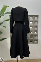 Women's Cropped Jacket Midi Dress Set - View 15 | WEUXS