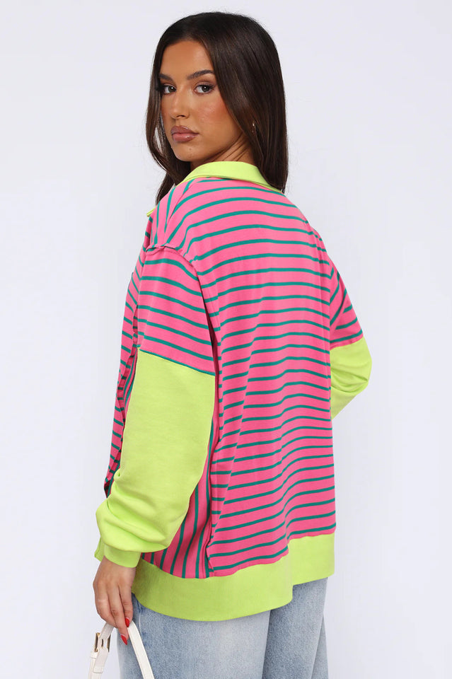 Striped Patchwork Sweatshirt | Dress In Beauty