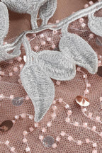 Slip Leaf Beaded Sequin Embellished Gown - WEUXS