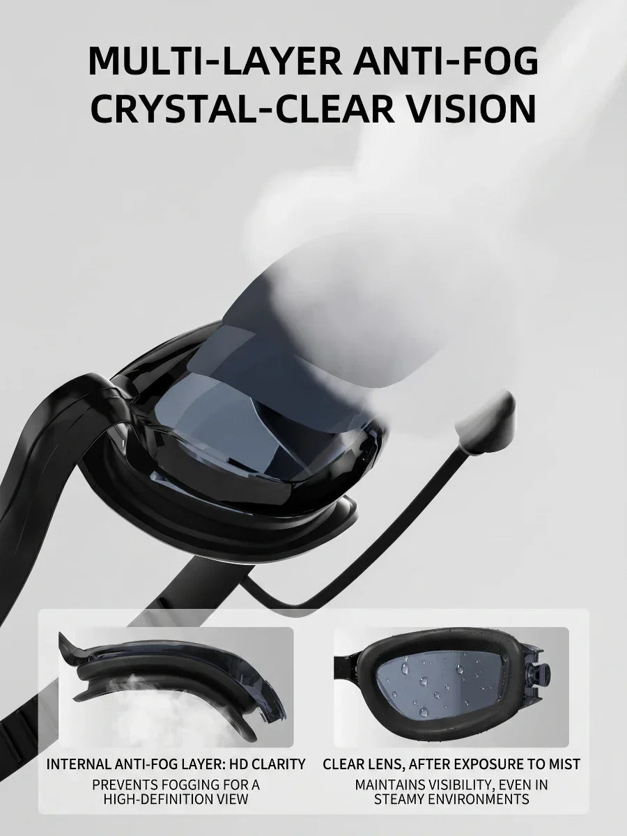 Adult anti-fog swimming goggles with adjustable strap and mirrored lenses - View 17 | WEUXS
