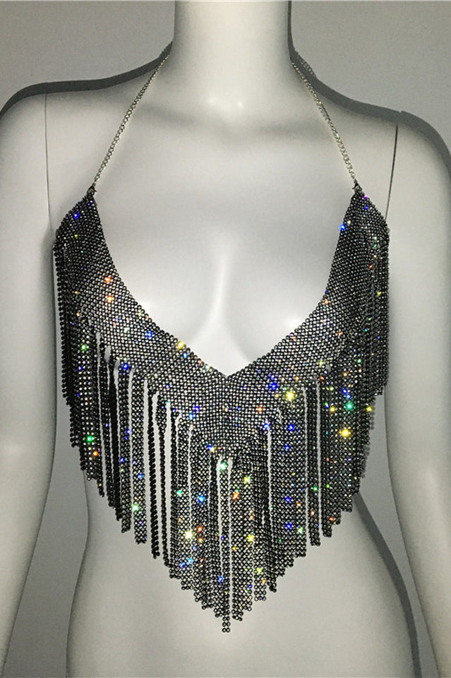 Metallic Rhinestone Top | Dress In Beauty