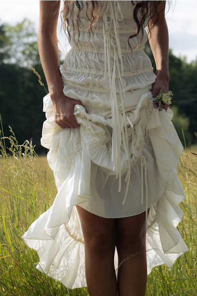 Ruffle Tunnel Gown in Cloud | Dress In Beauty