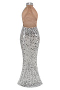 Halterneck Sequin Crystal Embellished Gown | Dress In Beauty