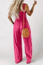 Wide leg jumpsuit with smocked bodice - View 12 | WEUXS