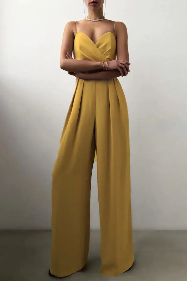 Women's Satin Wide Leg Jumpsuit - View 15 | WEUXS