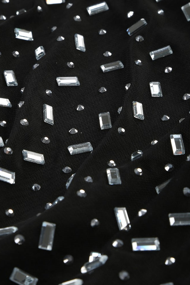 Rhinestone Cutout Mesh Maxi Gown | Dress In Beauty