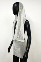 Sparkling Embellished Hooded Mini Dress - View 11 | WEUXS