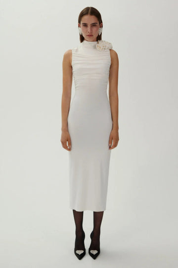 Flower Detail Ruched Midi Dress | Dress In Beauty