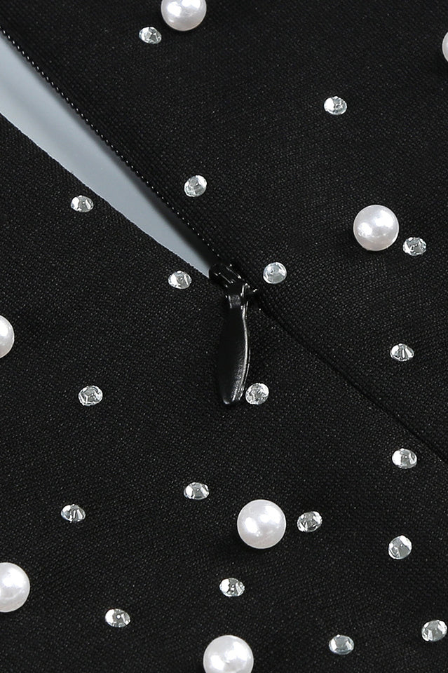 V-Neck Pearl Embellished Gown | Dress In Beauty