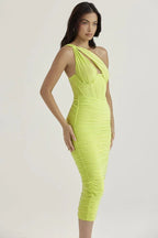 Asymmetric One-Shoulder Midi Dress - View 13 | WEUXS