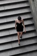 Black crystal embellished mini dress - View 13 | WEUXS