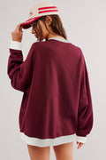 Contrast Dropped Shoulder Sweatshirt | Dress In Beauty