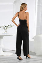 Women's Sleeveless Tie-Waist Wide Leg Jumpsuit - View 12 | WEUXS