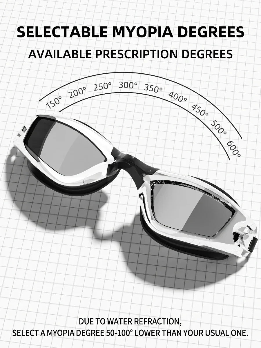 Adult anti-fog swimming goggles with adjustable strap and mirrored lenses - View 18 | WEUXS