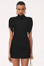 Rose-appliqué Ruched Jersey Minidress - WEUXS