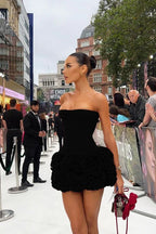 Elegant strapless rosette mini dress - View 9 | WEUXS
