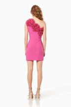 Nasrin One Shoulder Flower Mini Dress - WEUXS
