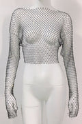 Crystal Diamond See Through Crop Top | Dress In Beauty