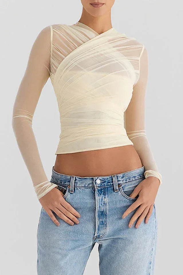 Talia Sheer Mesh Top - WEUXS