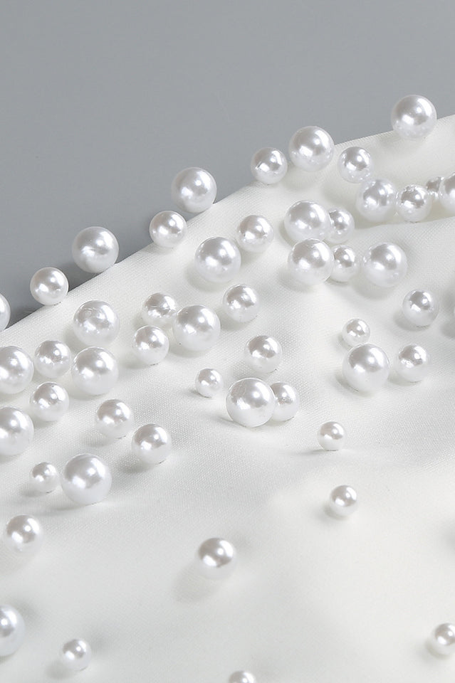 Pearl Embellished Strapless Gown | Dress In Beauty