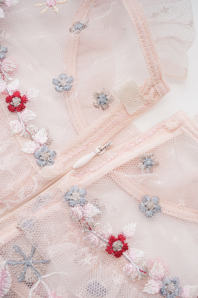 Margot Pink Embroidered Vintage Dress | Dress In Beauty