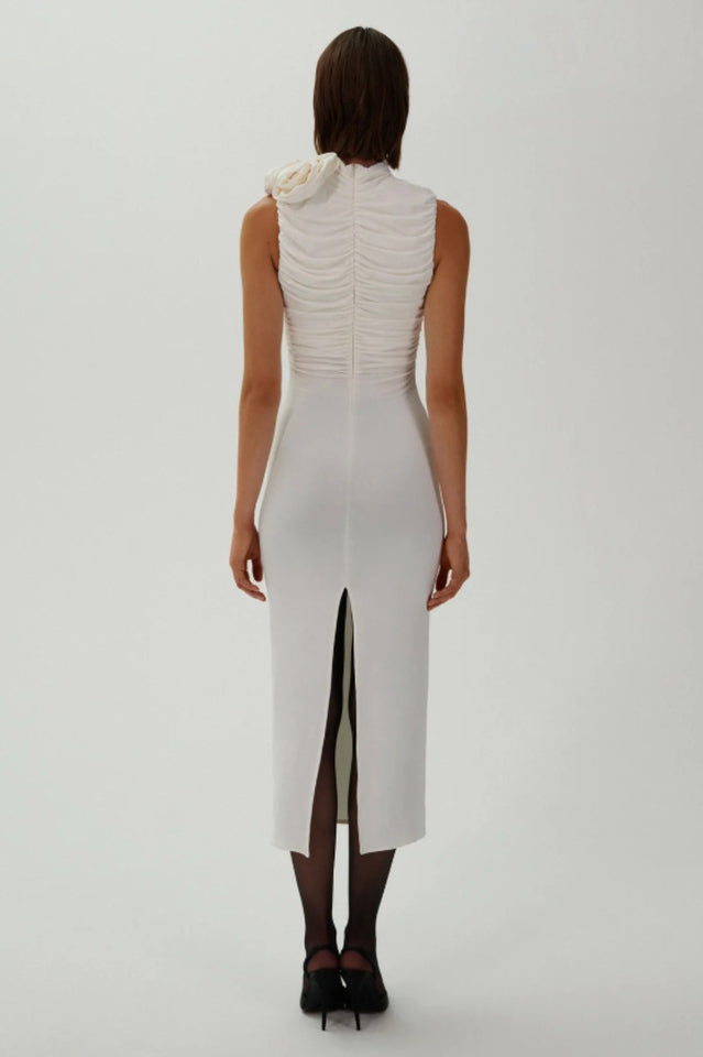 Flower Detail Ruched Midi Dress | Dress In Beauty