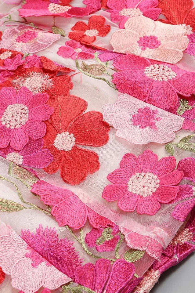 Floral Mesh Mini Dress - View 9 | WEUXS