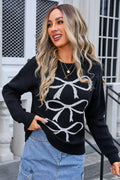 Bow Graphic Long Sleeve Sweater | Dress In Beauty
