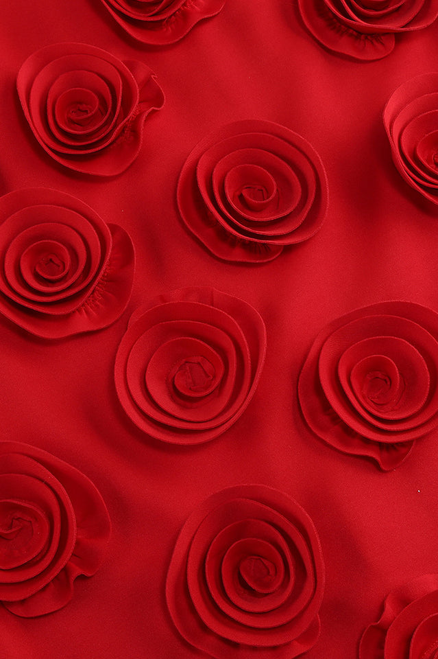 Hilary Red Appliqued Shift Mini Dress | Dress In Beauty