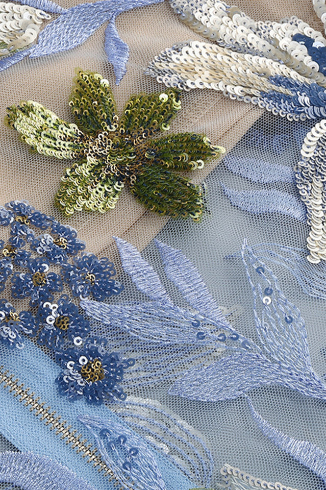 Kamames Strapless Floral Sequined Maxi Dress | Dress In Beauty