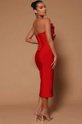Parry Feather Strapless Midi Bandage Dress | Dress In Beauty