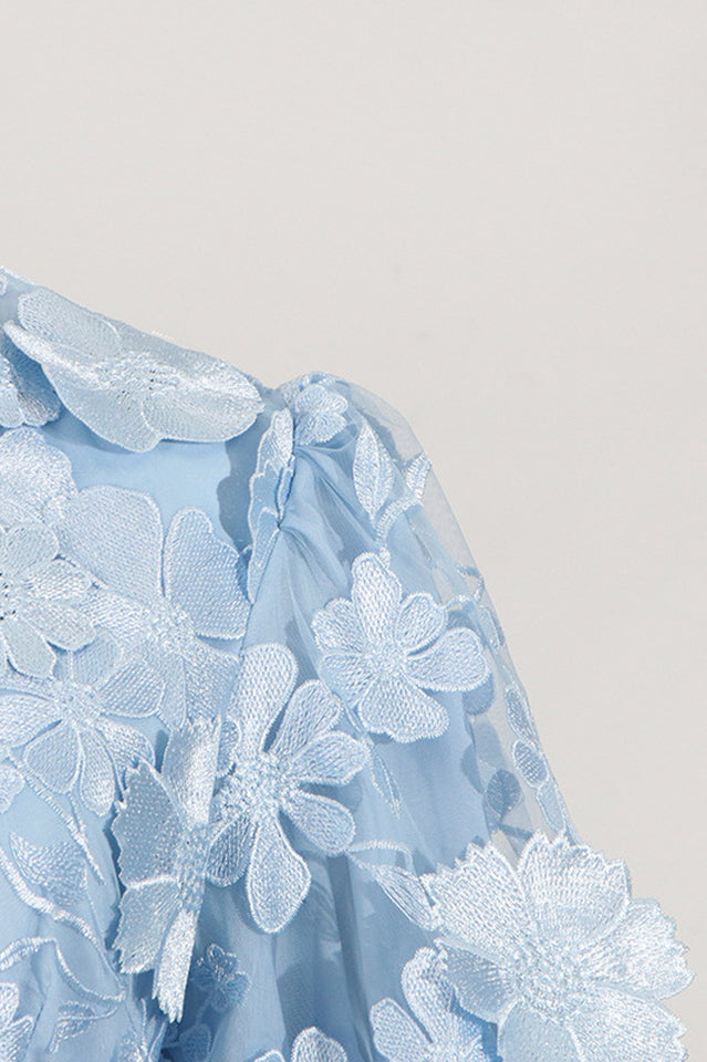 Chayan Flower Embroidery Mini Dress | Dress In Beauty