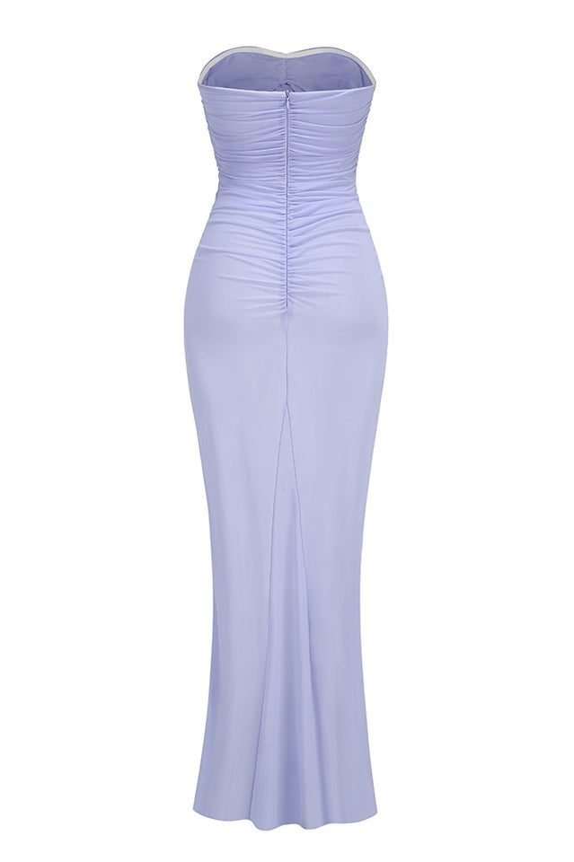 Solomon Strapless Flower Mesh Maxi Dress | Dress In Beauty