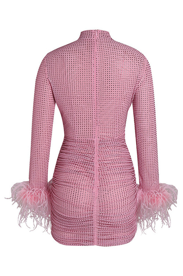 Long Sleeve Embellished Ruched Dress | Dress In Beauty