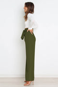 High Waist Belted Straight Leg Pants | Dress In Beauty