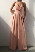 Women's Satin Wide Leg Jumpsuit - View 16 | WEUXS
