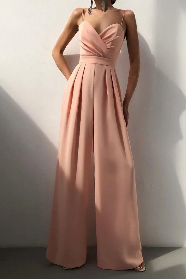 Women's Satin Wide Leg Jumpsuit - View 16 | WEUXS