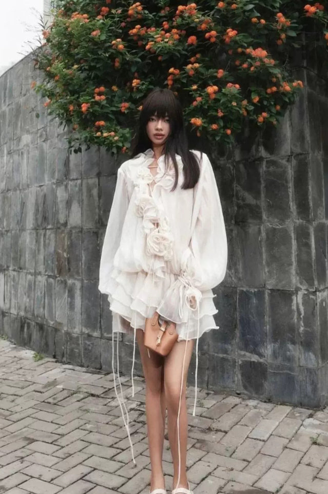 Olive Puff Sleeve Tiered Mini Dress | Dress In Beauty