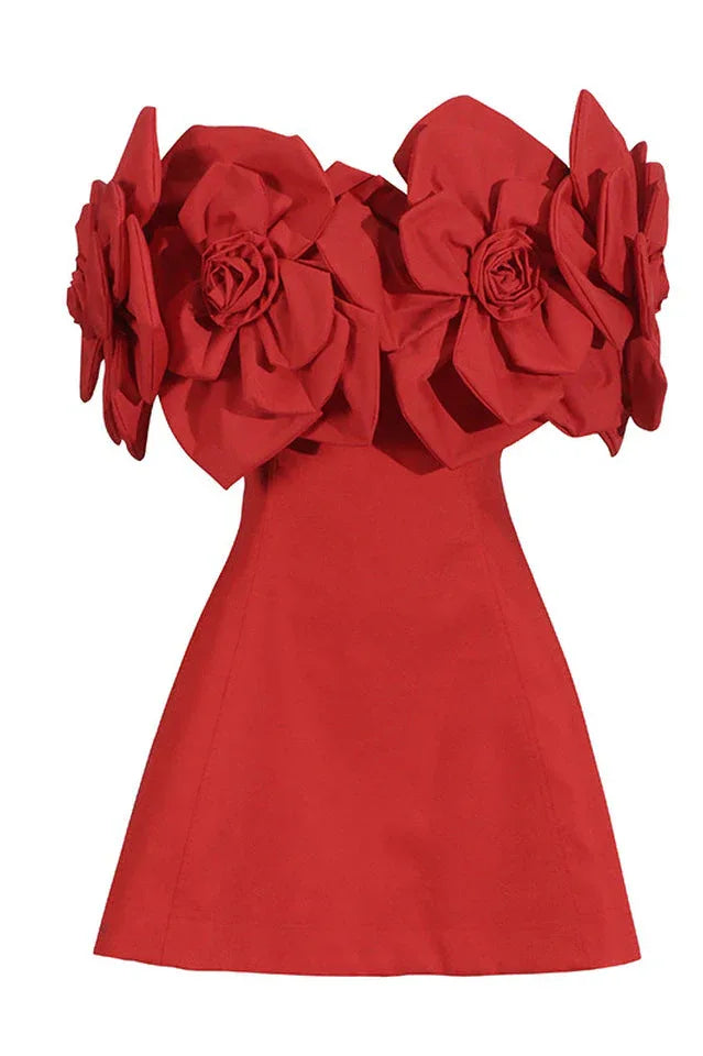 Off-shoulder floral mini dress - View 10 | WEUXS